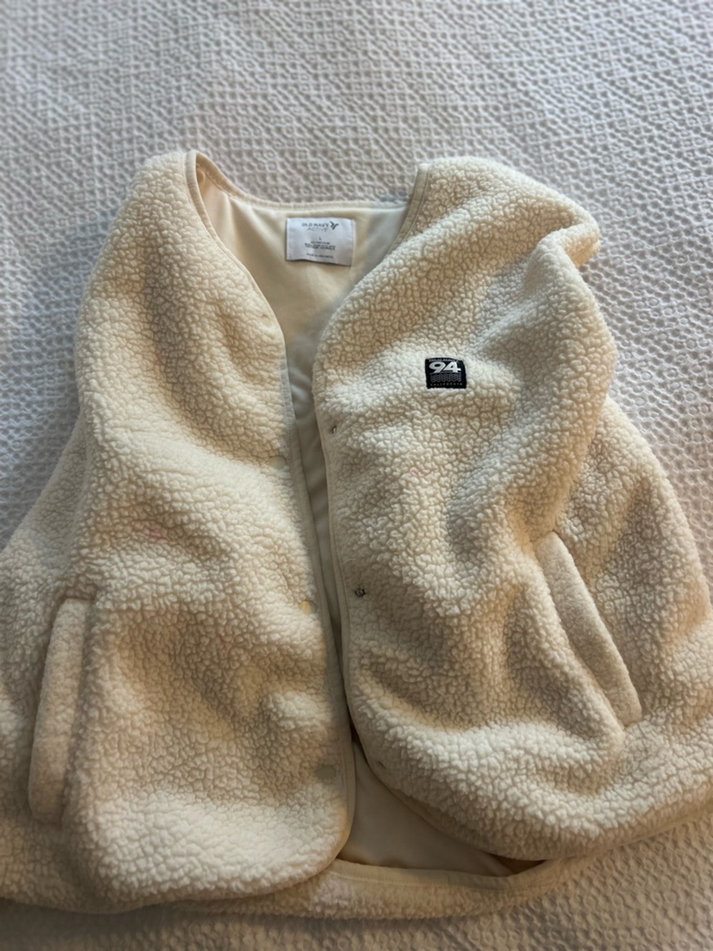 Old Navy Active Cream Sherpa Vest